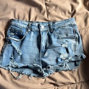Distressed Denim Shorts
